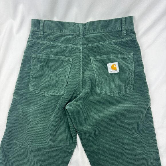 Carhartt Newel Pants Corduroy Womens Size 30 Straight Green Button Fly - Picture 4 of 6
